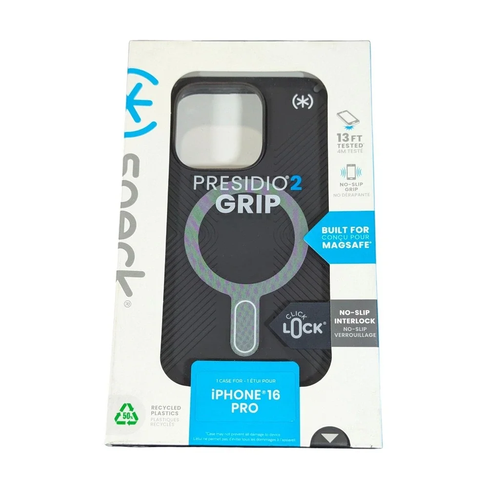 L7-N Speck - Presidio2 Grip ClickLock Case w/MagSafe Apple iPhone 16 Pro - Black